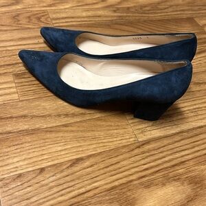 Jon Josef Pl Blue Suede Chunky Heel Pumps SZ 7